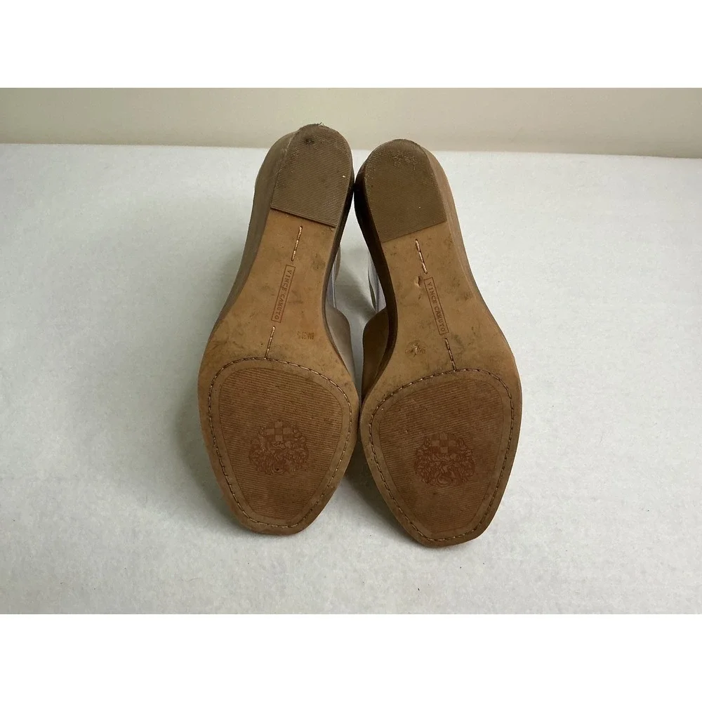 Vince Camuto Deedriana Tan Peep‑Toe Ankle‑Strap Wedge Sandals Women 8M